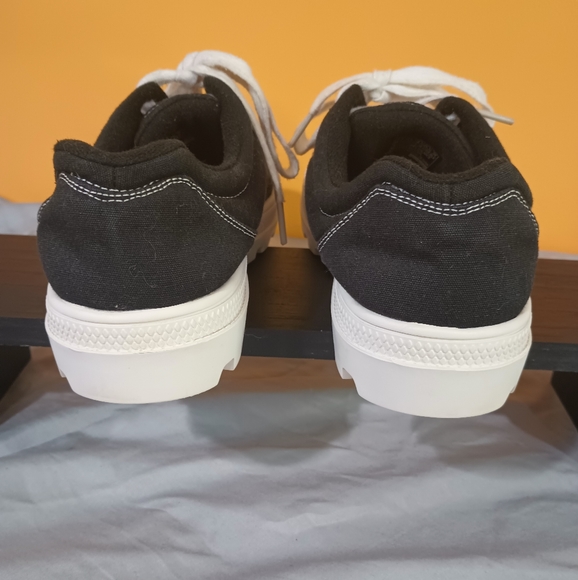 Skechers Street Roadies Black and White Canvas Lace Up Shoes Size 8.5 - Picture 6 of 9